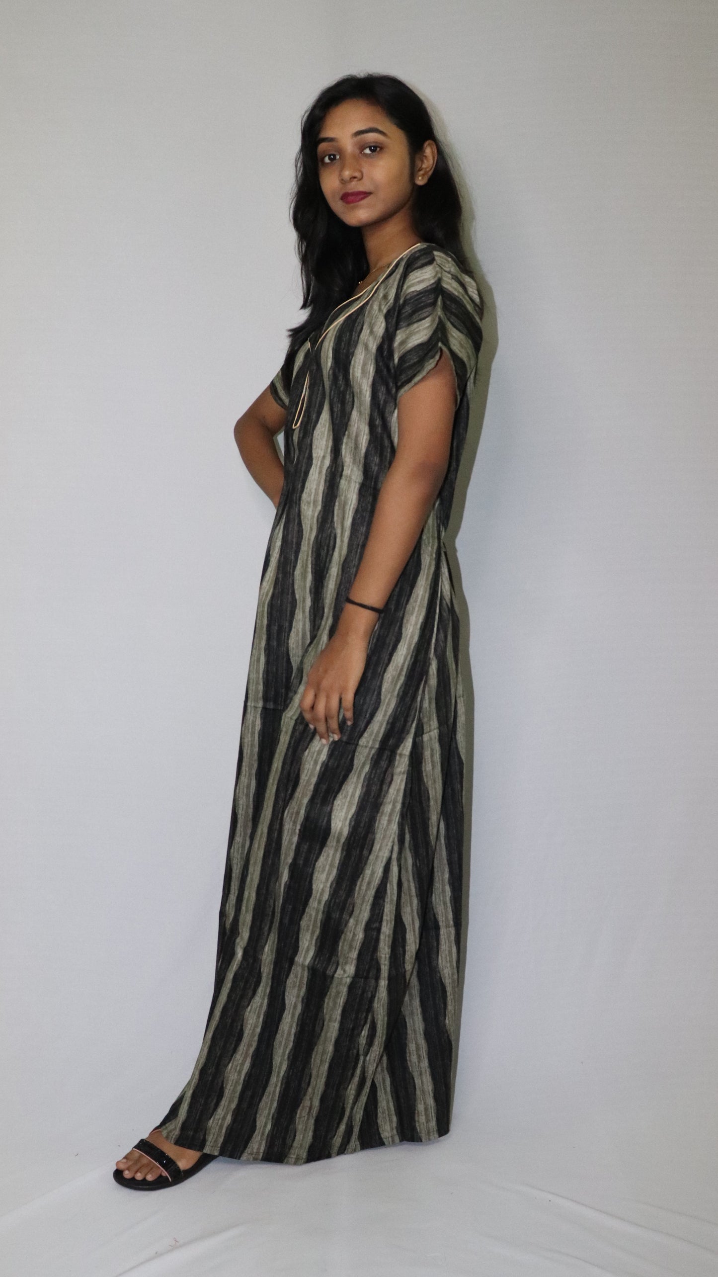 ATIMADE Pentagonal Neck Designer Nighty For Women