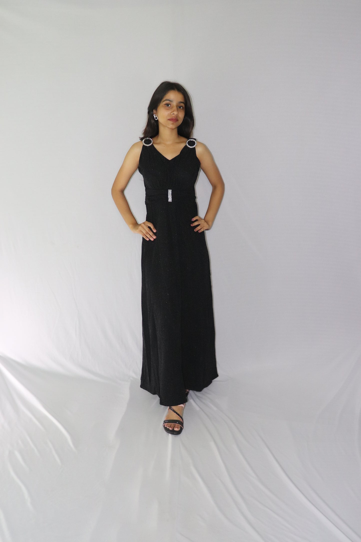 ATIMADE Branded V Neck Women's Satin Stylish Party Dress