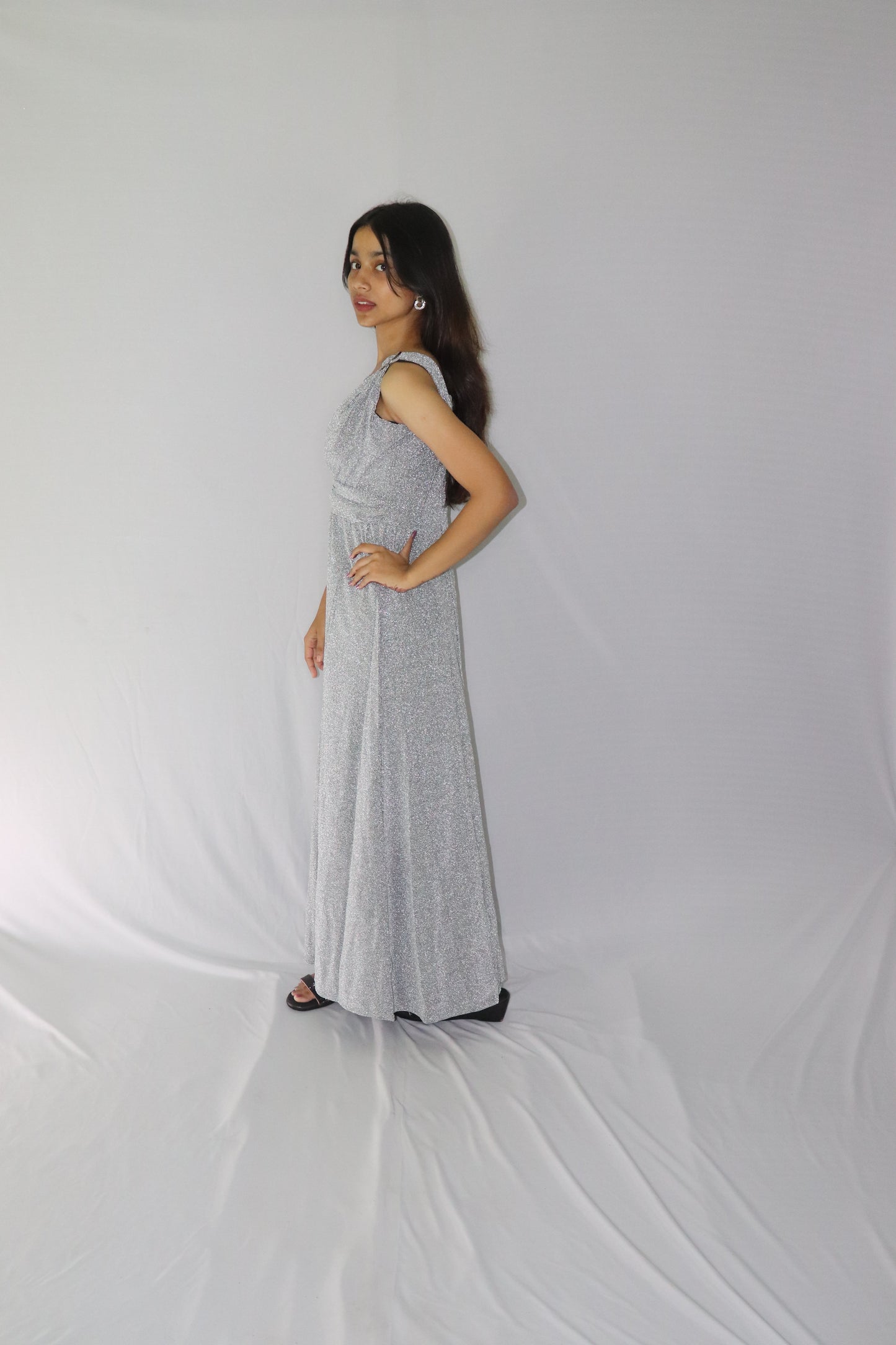 ATIMADE Branded V Neck Women's Satin Stylish Party Dress