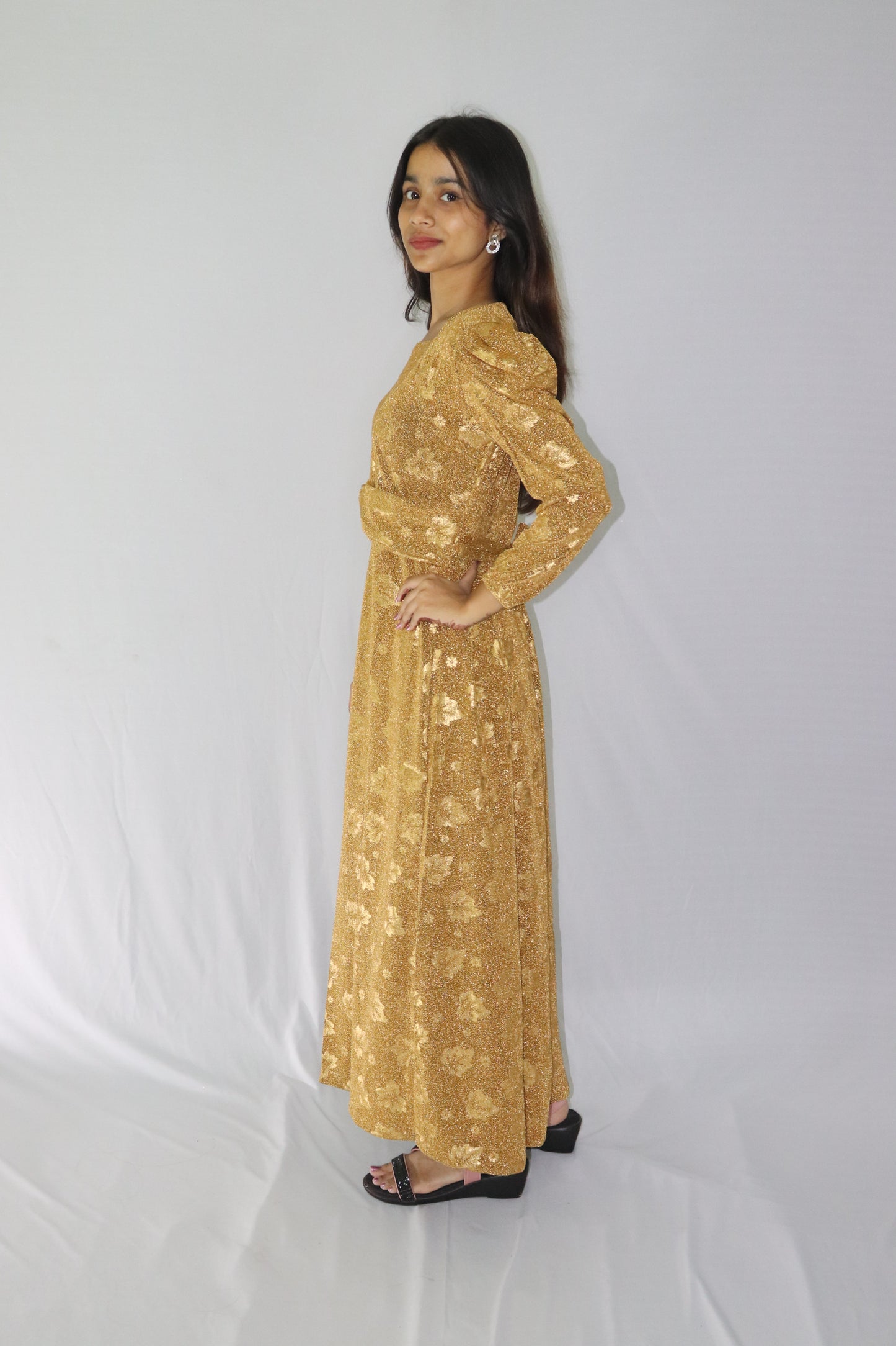 ATIMADE Branded Square Neck Women's Satin Stylish Party Dress