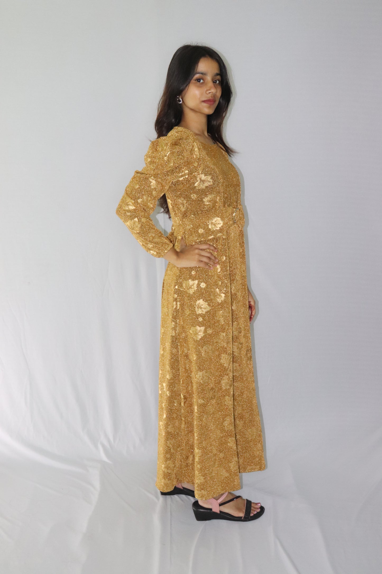 ATIMADE Branded Square Neck Women's Satin Stylish Party Dress