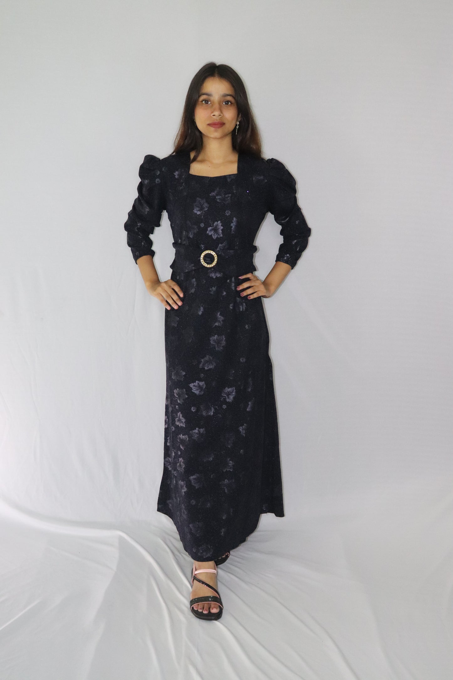 ATIMADE Branded Square Neck Women's Satin Stylish Party Dress