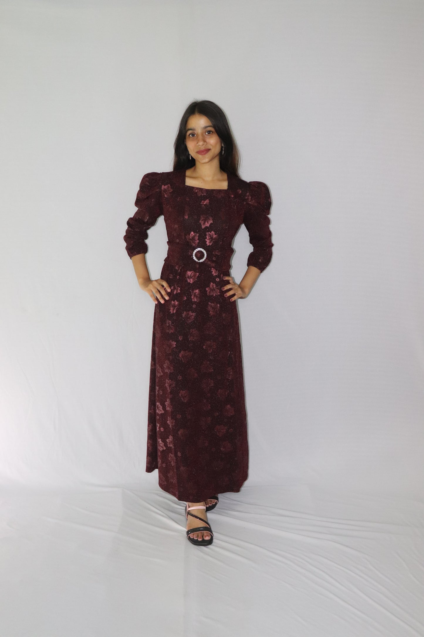ATIMADE Branded Square Neck Women's Satin Stylish Party Dress
