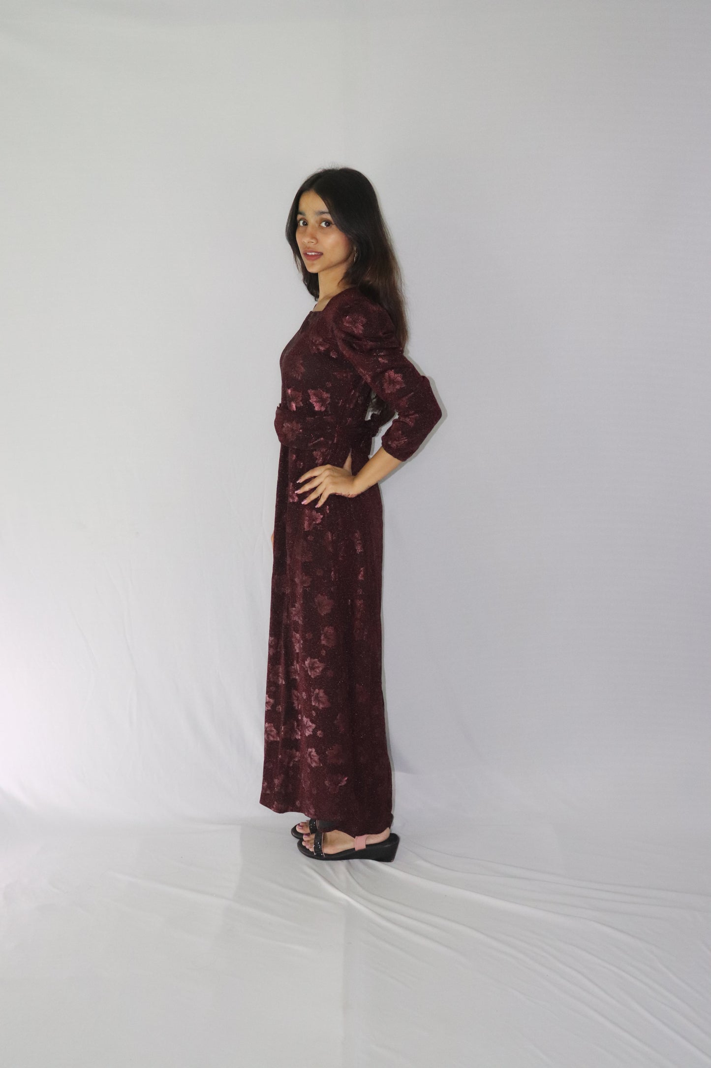 ATIMADE Branded Square Neck Women's Satin Stylish Party Dress