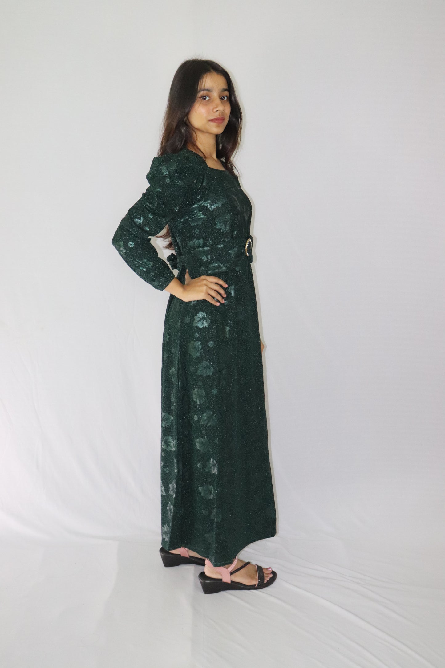 ATIMADE Branded Square Neck Women's Satin Stylish Party Dress