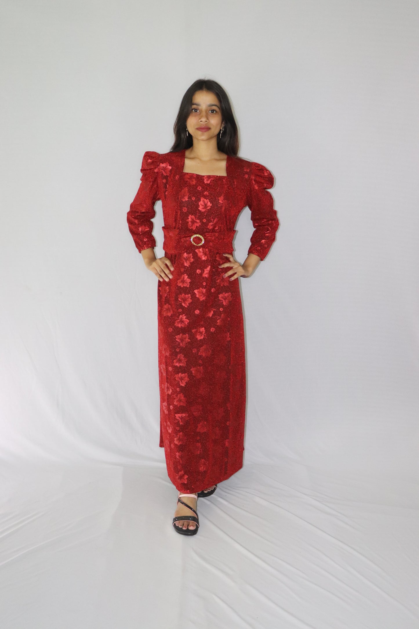 ATIMADE Branded Square Neck Women's Satin Stylish Party Dress