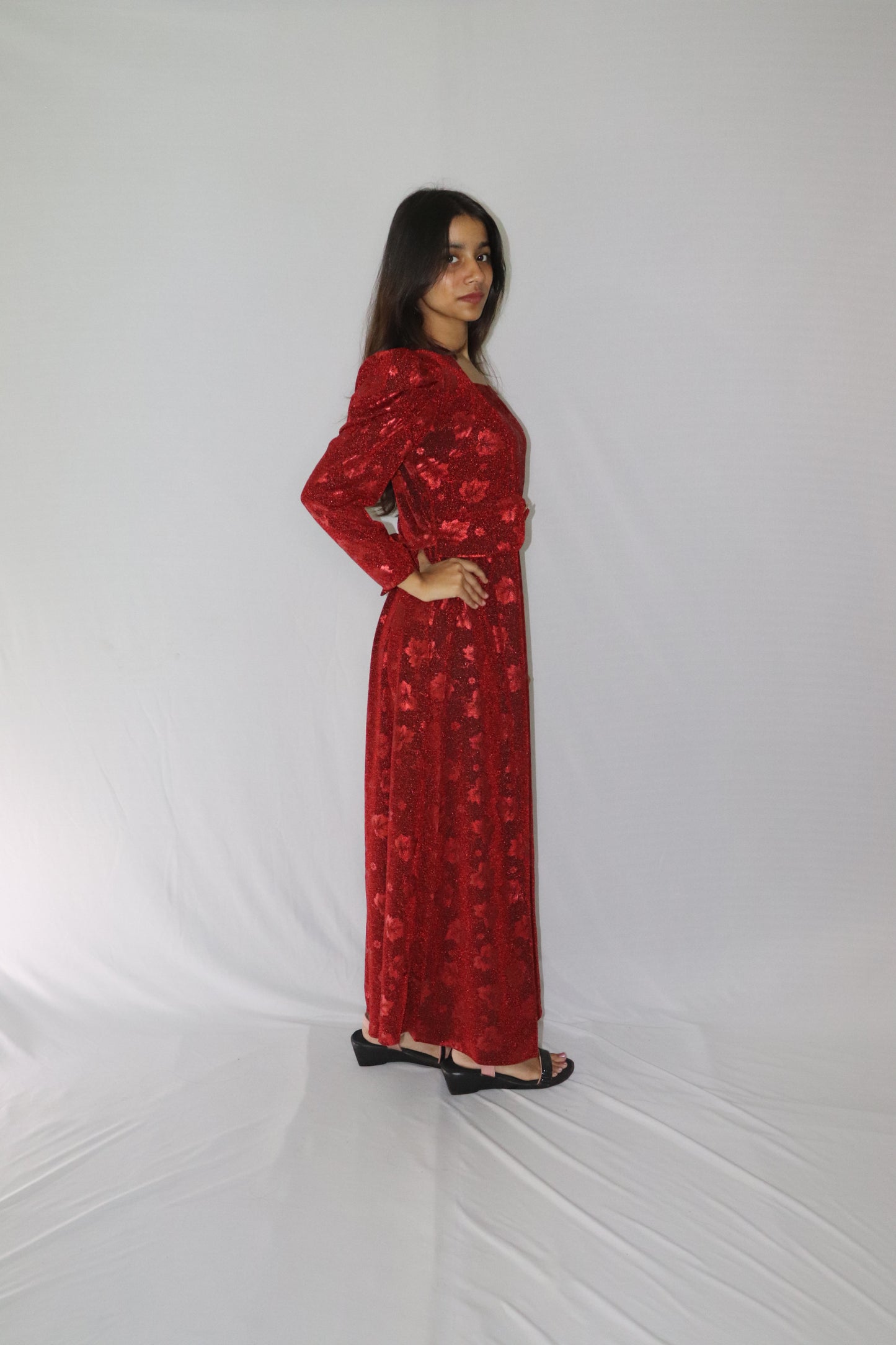 ATIMADE Branded Square Neck Women's Satin Stylish Party Dress