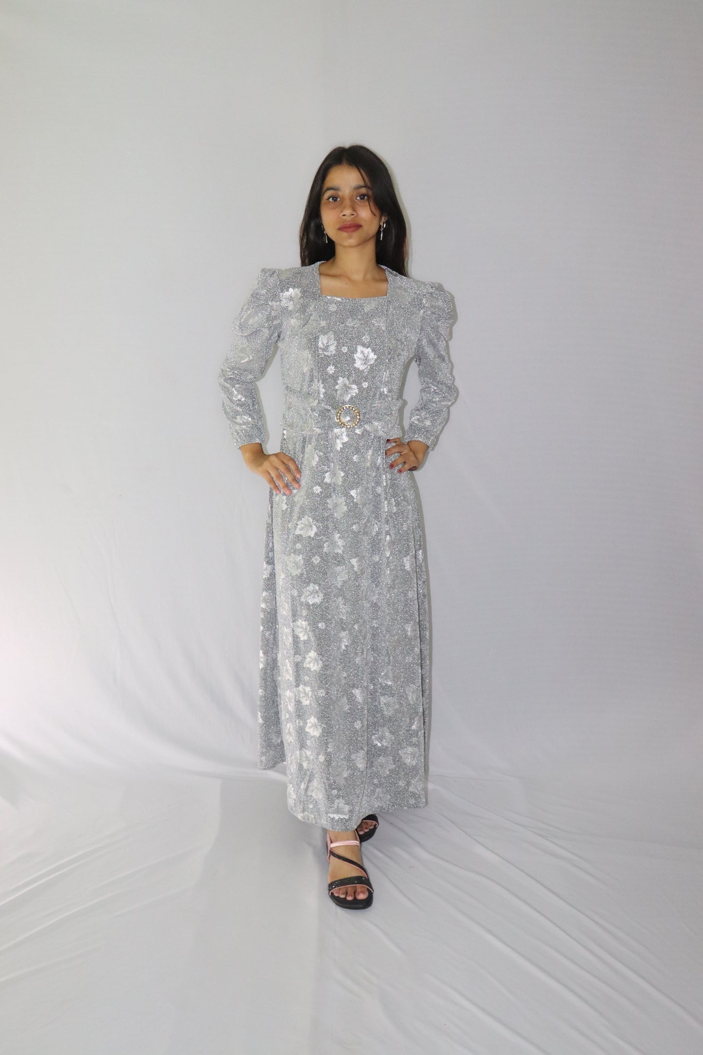 ATIMADE Branded Square Neck Women's Satin Stylish Party Dress