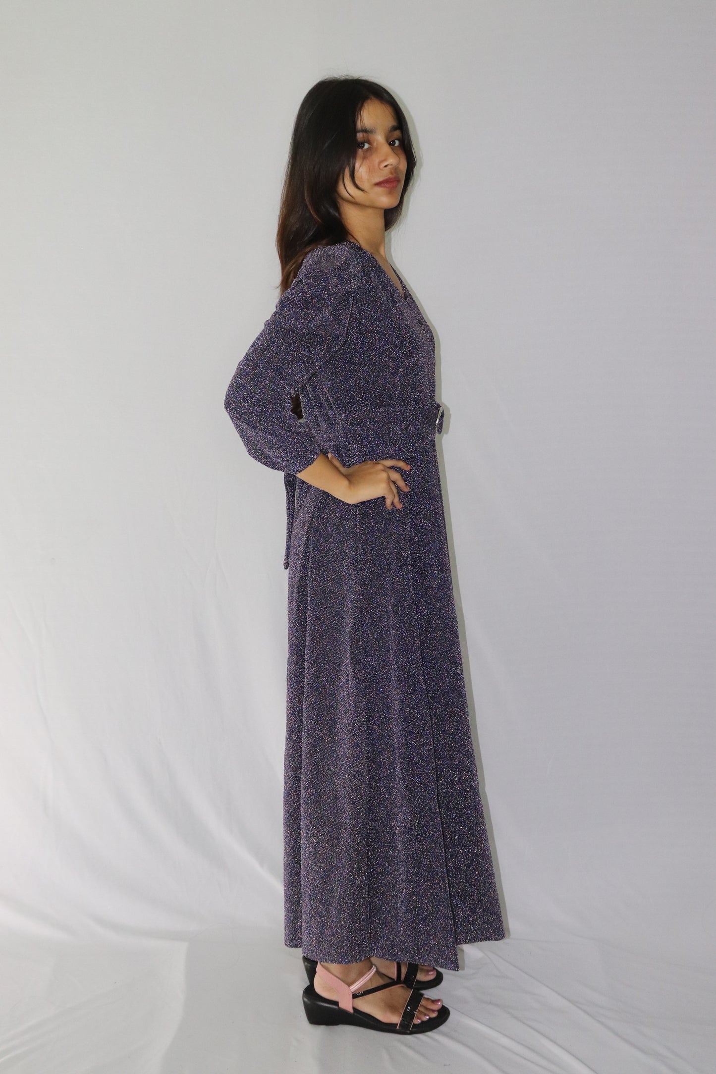 ATIMADE Branded V Neck Women's Satin Stylish Party Dress