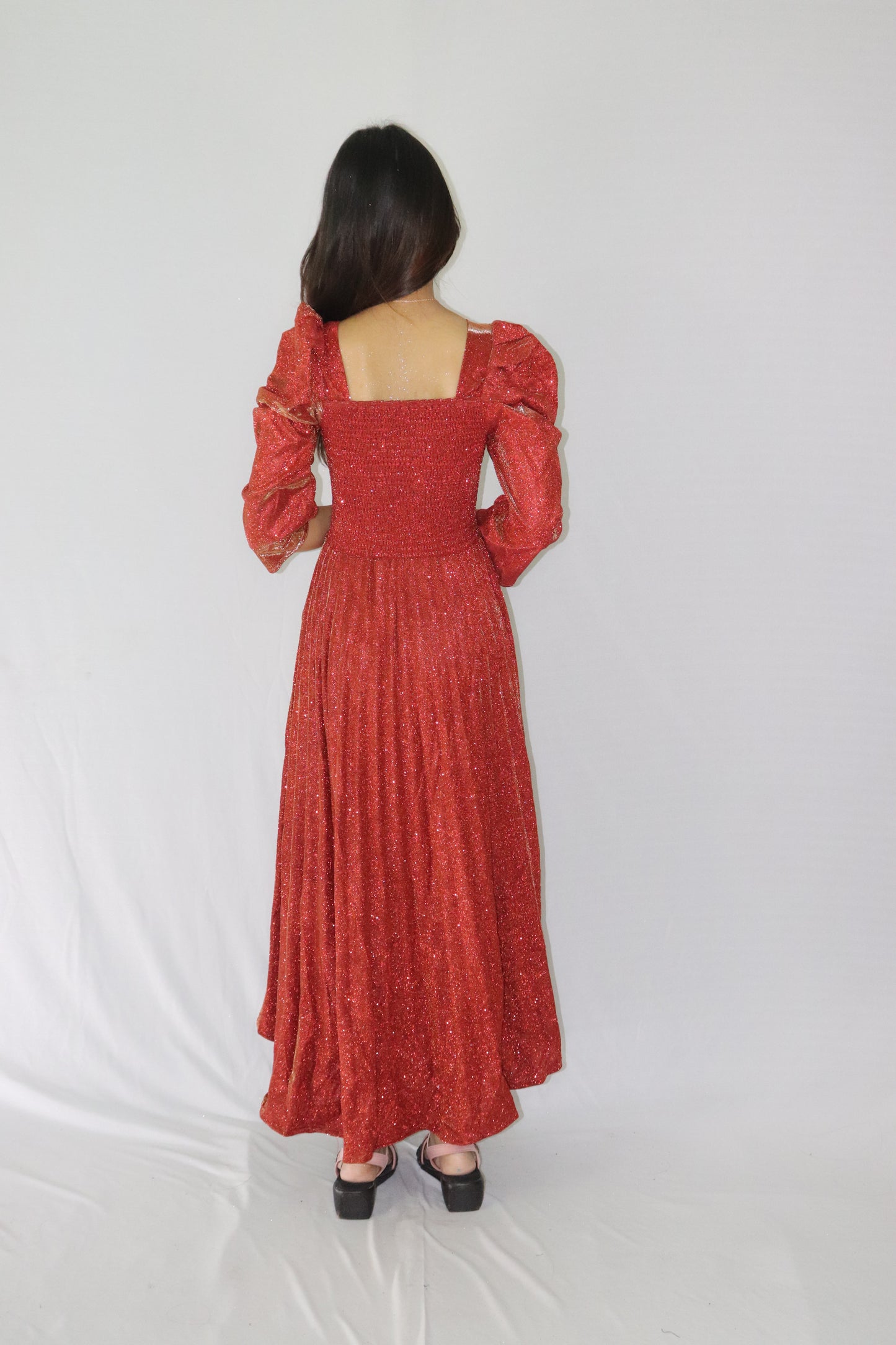 ATIMADE Branded Square Neck Women's Satin Stylish Party Dress