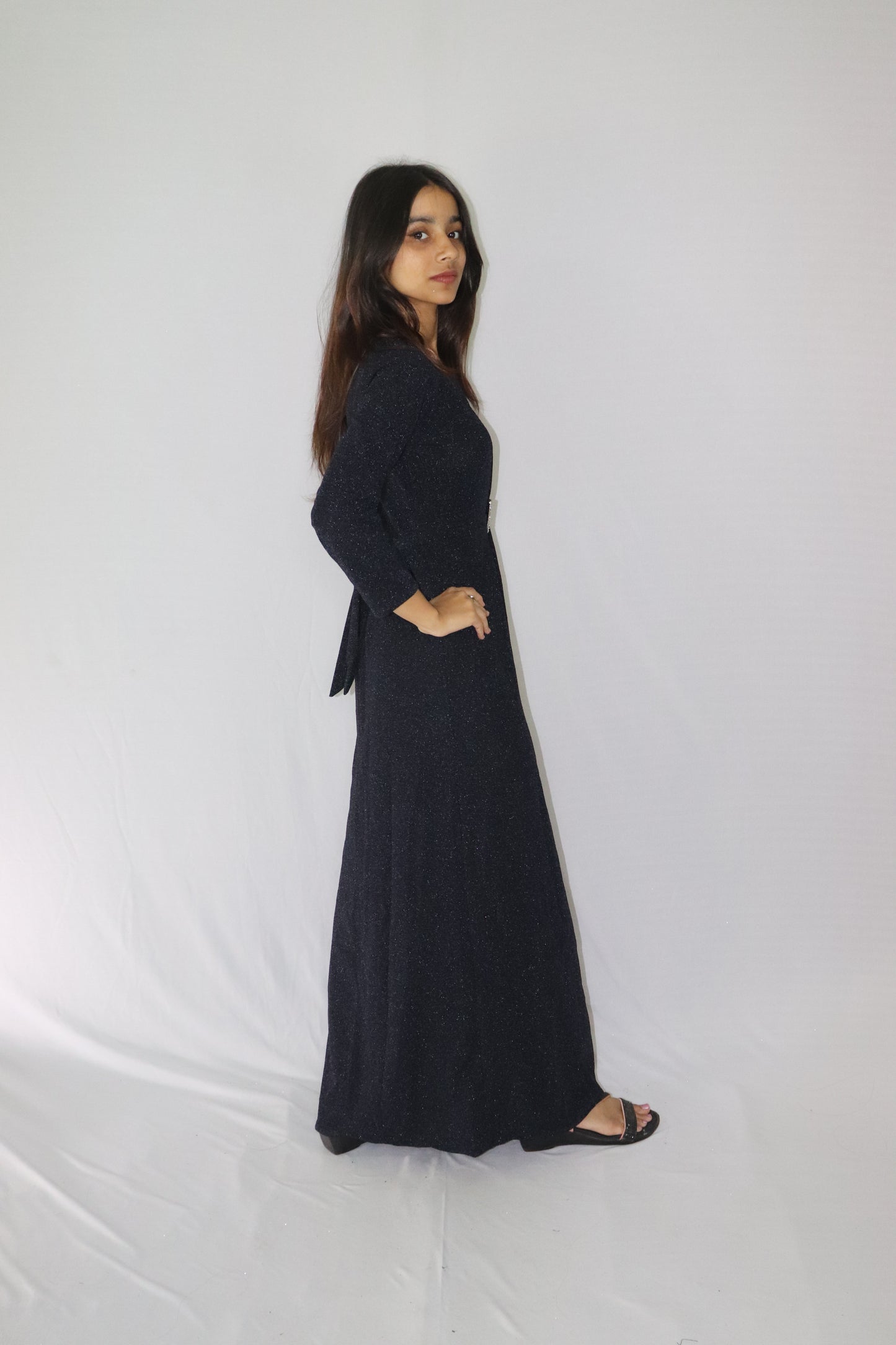 ATIMADE Branded Square Neck Women's Satin Stylish Party Dress