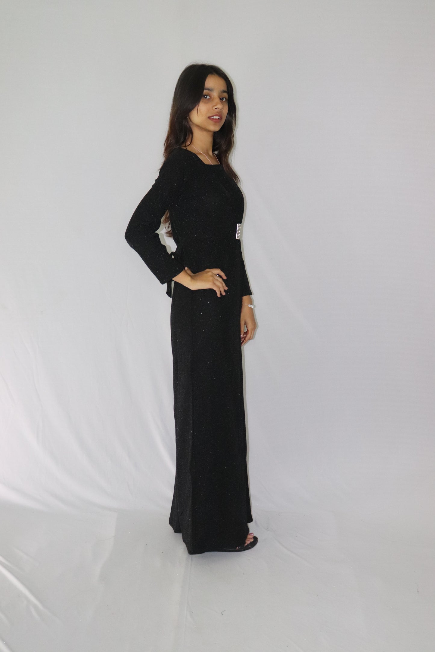 ATIMADE Branded Square Neck Women's Satin Stylish Party Dress