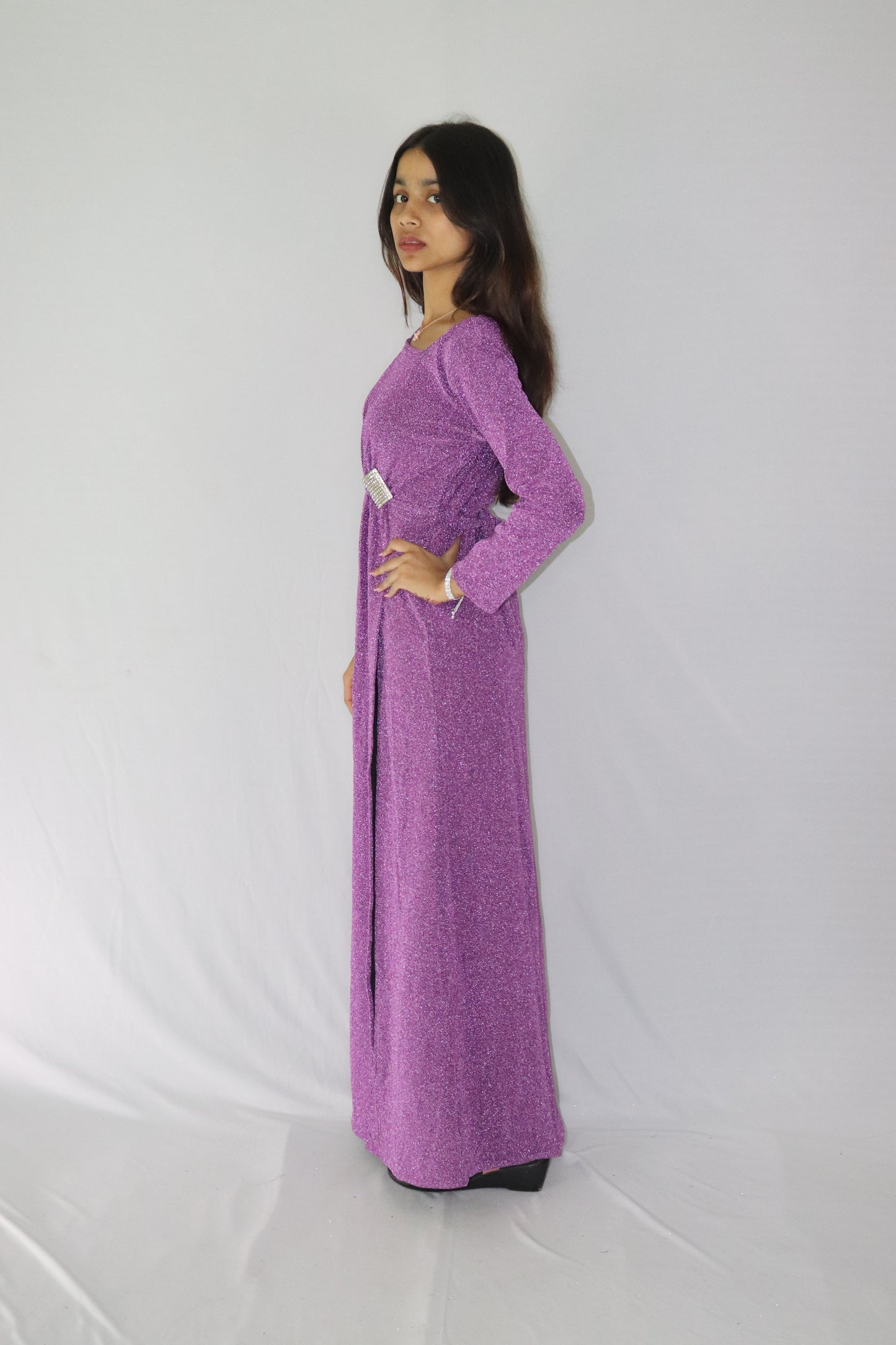 ATIMADE Branded Square Neck Women's Satin Stylish Party Dress