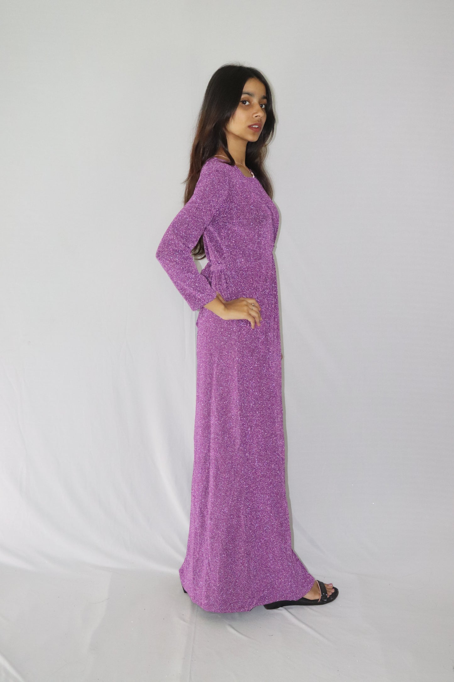 ATIMADE Branded Square Neck Women's Satin Stylish Party Dress