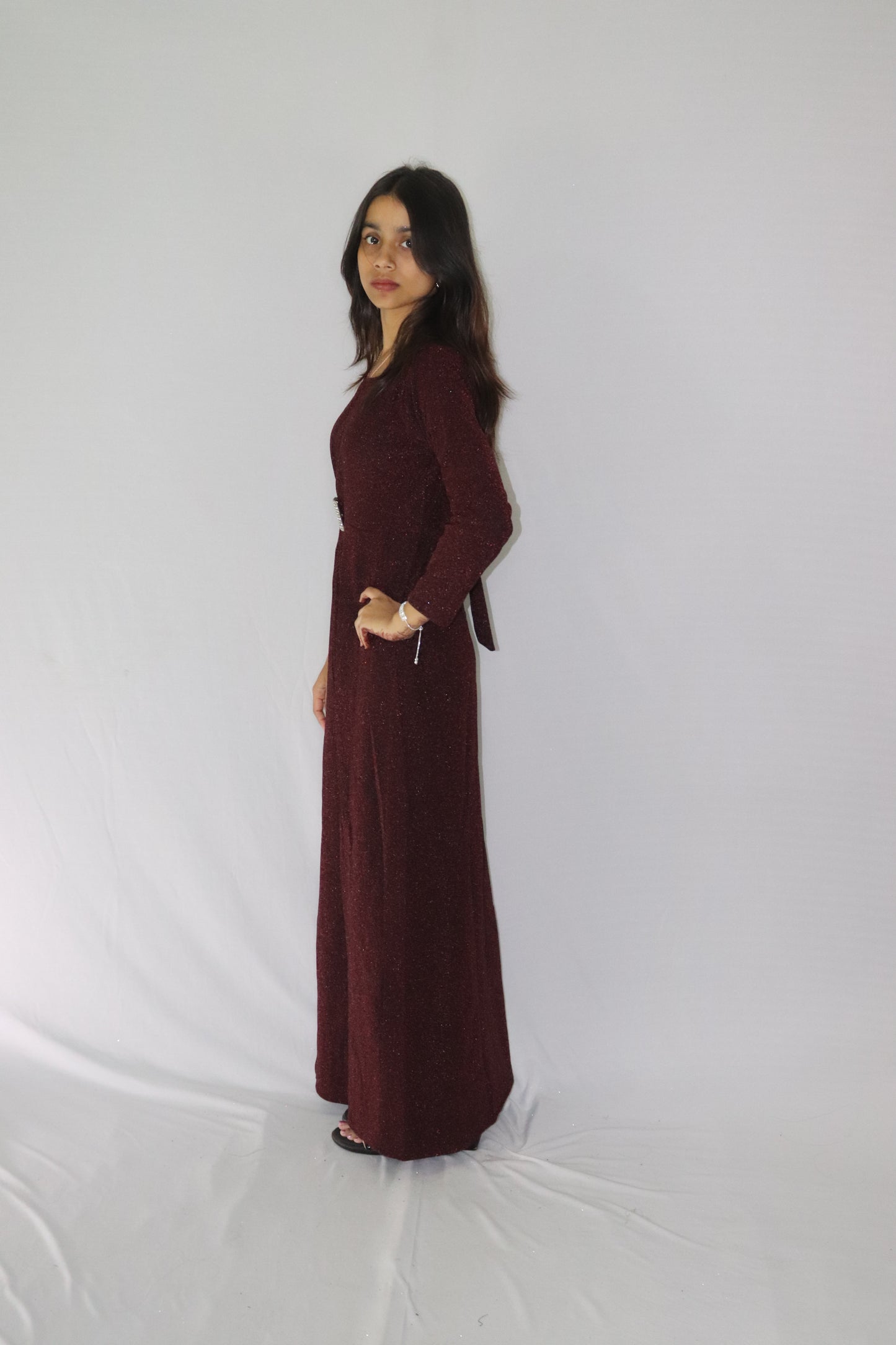 ATIMADE Branded Square Neck Women's Satin Stylish Party Dress