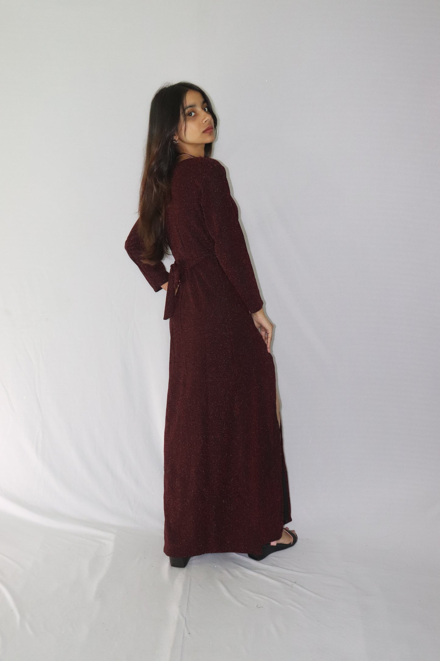 ATIMADE Branded Square Neck Women's Satin Stylish Party Dress