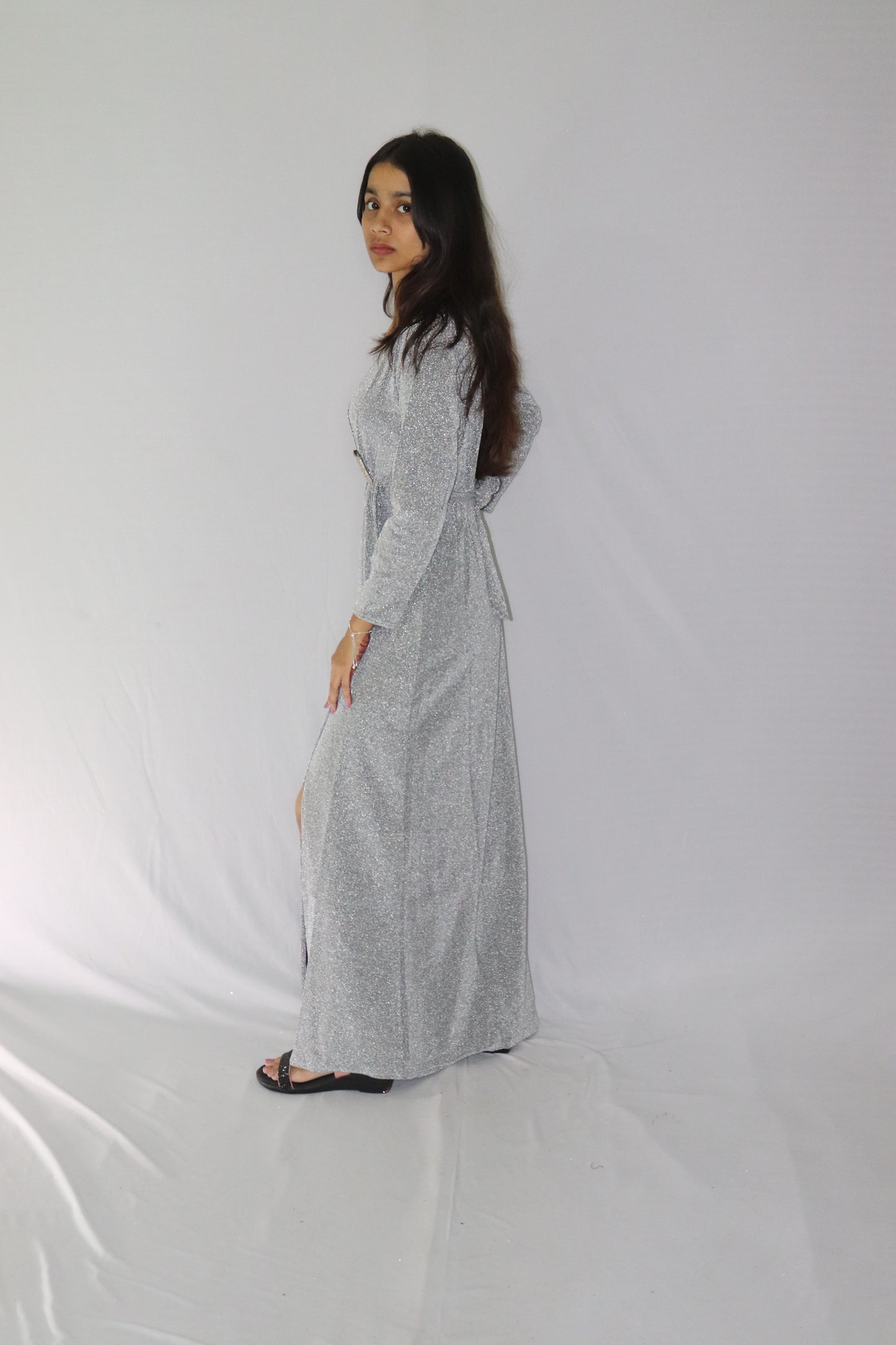 ATIMADE Branded Square Neck Women's Satin Stylish Party Dress
