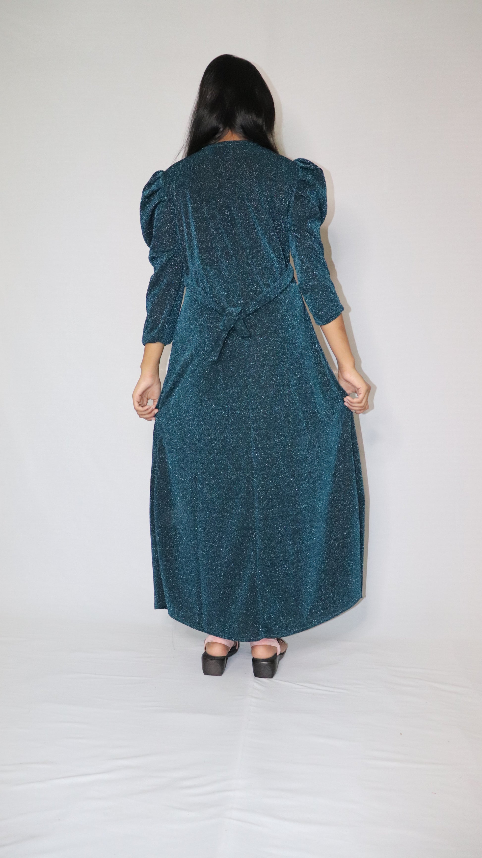 ATIMADE Square Neck Women's Satin Stylish Party Dress