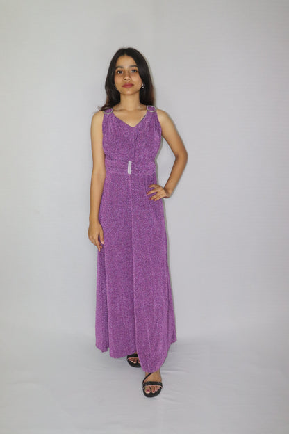 ATIMADE Branded V Neck Women's Satin Stylish Party Dress