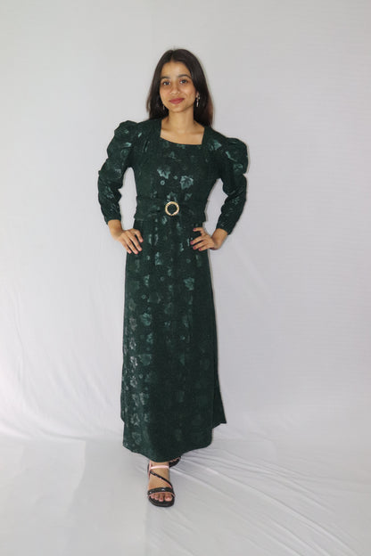 ATIMADE Branded Square Neck Women's Satin Stylish Party Dress