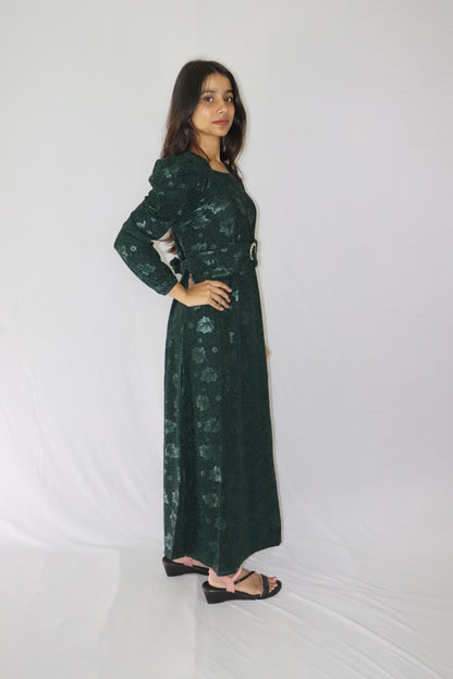 ATIMADE Branded Square Neck Women's Satin Stylish Party Dress
