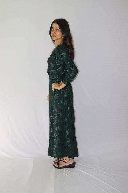 ATIMADE Branded Square Neck Women's Satin Stylish Party Dress