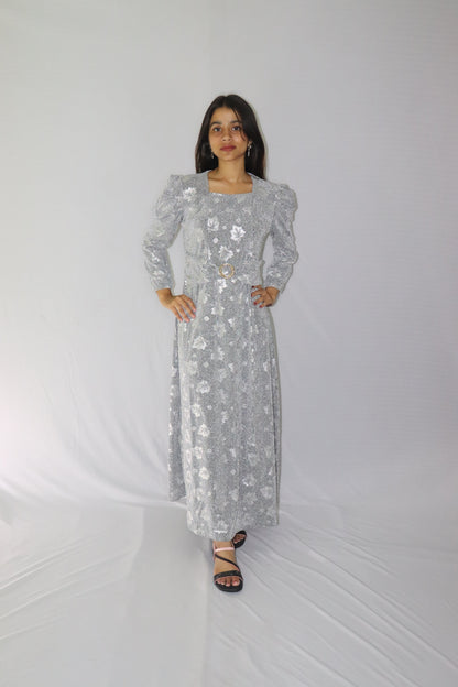 ATIMADE Branded Square Neck Women's Satin Stylish Party Dress