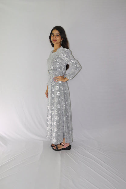 ATIMADE Branded Square Neck Women's Satin Stylish Party Dress