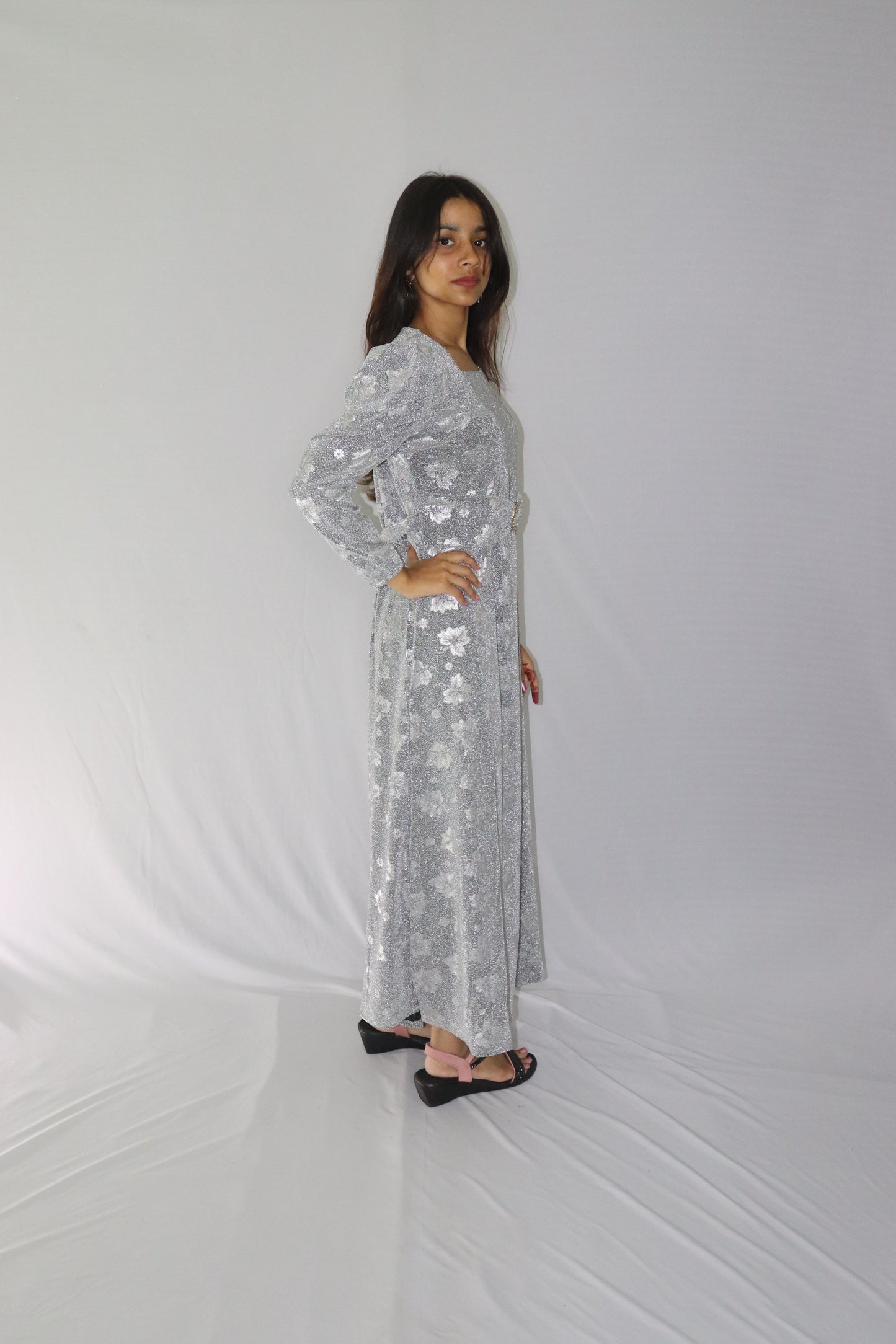 ATIMADE Branded Square Neck Women's Satin Stylish Party Dress