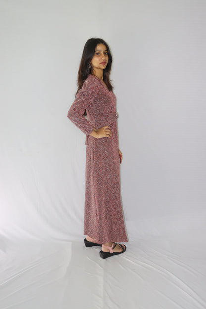ATIMADE Branded V Neck Women's Satin Stylish Party Dress