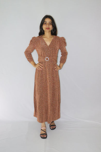 ATIMADE Branded V Neck Women's Satin Stylish Party Dress
