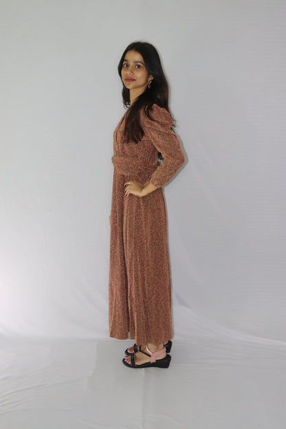 ATIMADE Branded V Neck Women's Satin Stylish Party Dress