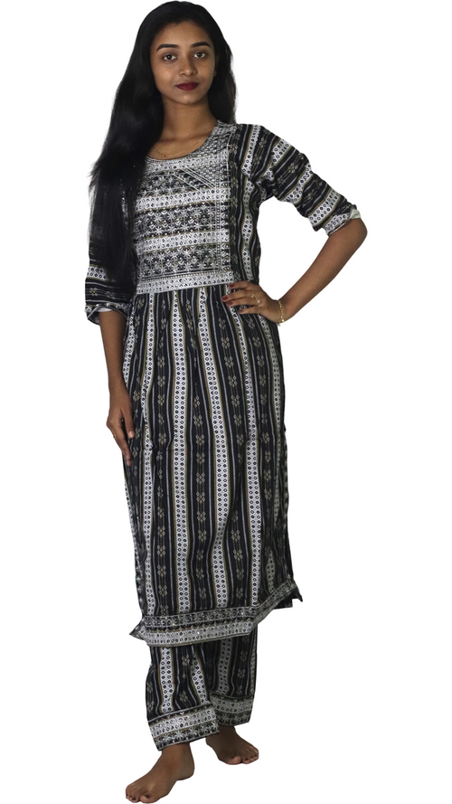 ATIMADE Cotton Embroidered Set Kurti